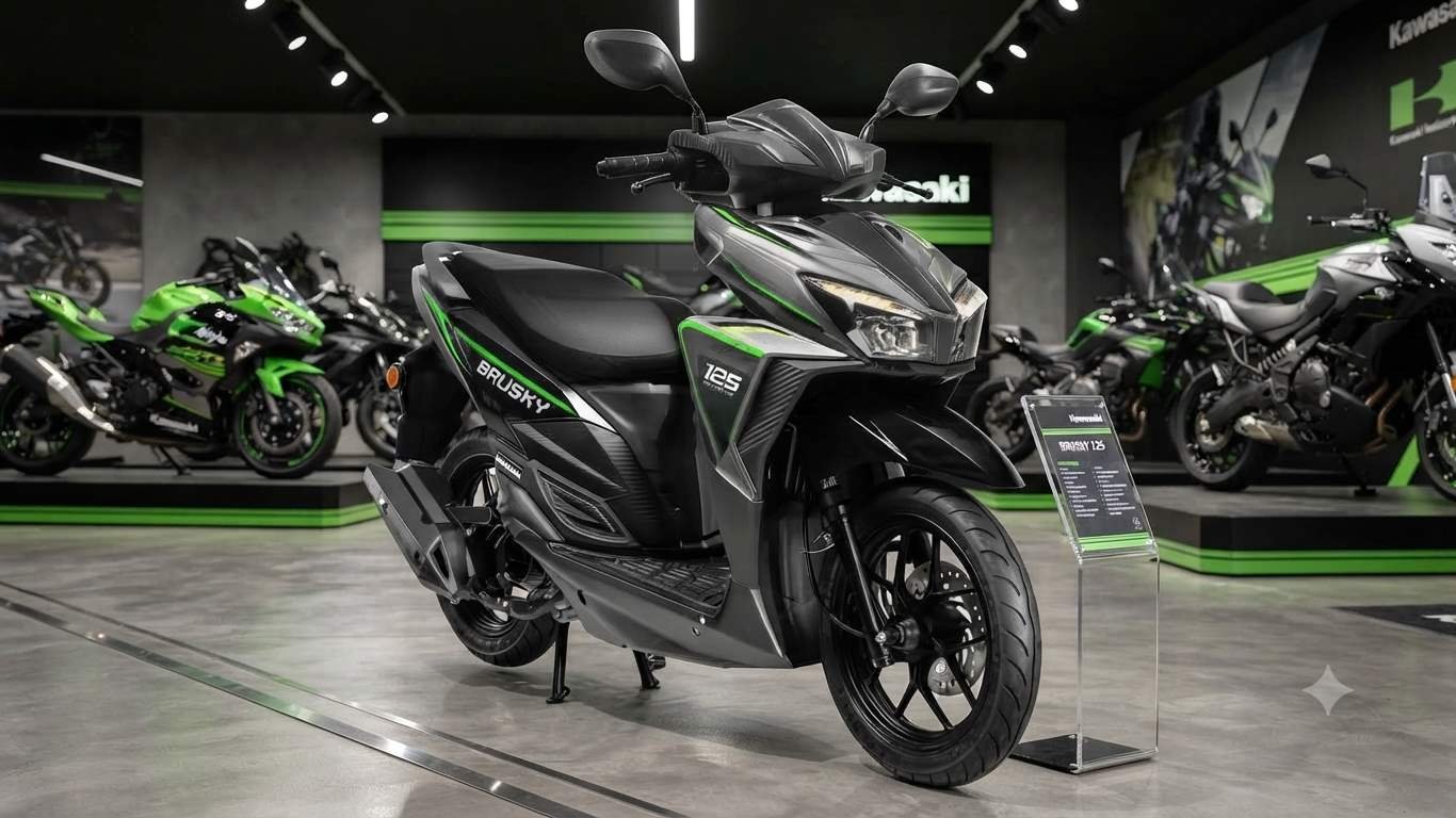 Kawasaki Bikin Kejutan! Skutik Brusky 125 Meluncur, Harga Rp26 Jutaan Siap Goyang Dominasi Honda dan Yamaha